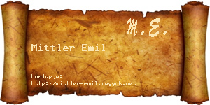 Mittler Emil névjegykártya